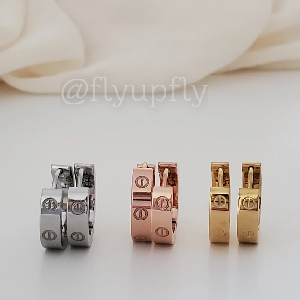 Screw Earings Hoops 18k Gold Filled